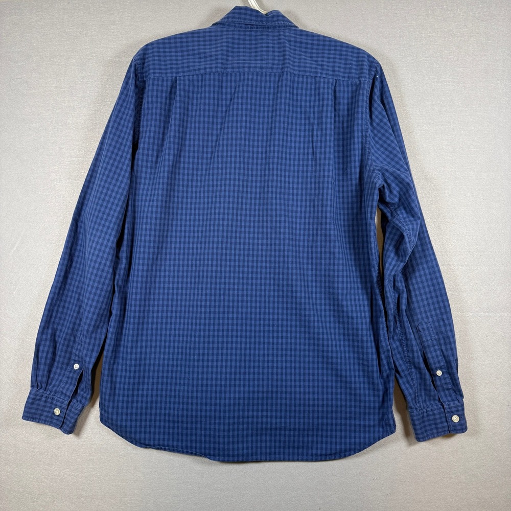 Lacoste Mens Button Down Gingham Poplin Regular Fit Medium Blue Cotton Shirt - Picture 6 of 10